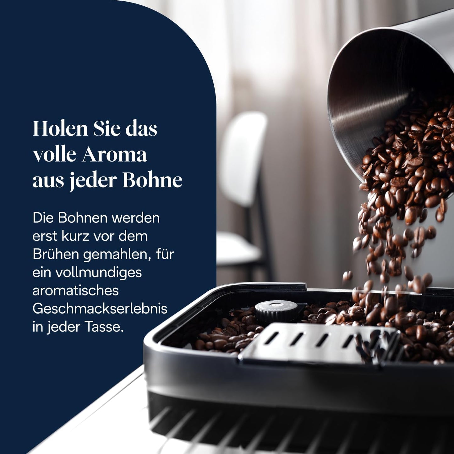 Magnifica Evo (ECAM292.81.SB) - Kaffeevollautomat mit Vollautomatischem cremigen Milchschaum, 7 One-Touch-Getränke, Cappuccino & Espresso, Kaffeemaschine, Soft-Touch-Bedienfeld, Silber